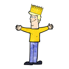 cartoon man wearing crown