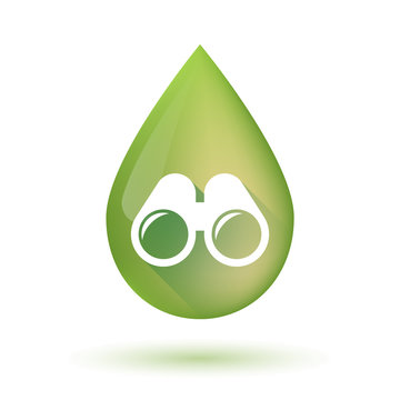 Olive oil drop icon with a binoculars