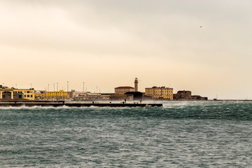 wind on the pier of Trieste