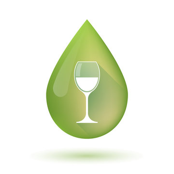 Olive oil drop icon with a cup of wine