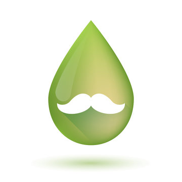 Olive oil drop icon with a moustache