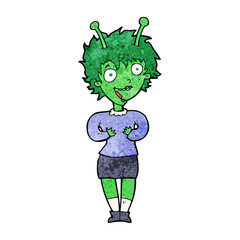 cartoon alien woman