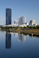 Fototapeta na wymiar View of Donau City Vienna with DC Tower 1