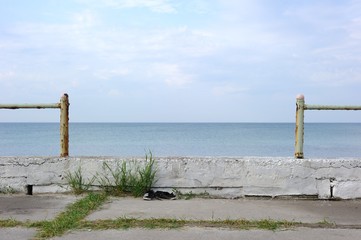 Abandoned Seaside Balustrade