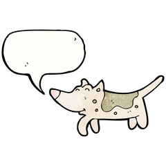 cartoon dog with speech bubble