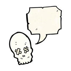 spooky cartoon skull