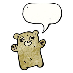 tired teddy bear cartoon