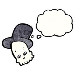 skull in top hat cartoon