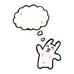 happy pink rabbit cartoon