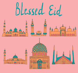 doodles of mosques