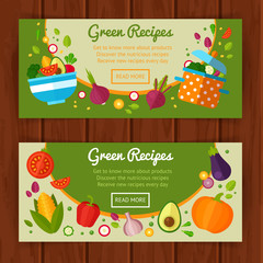 Concept banners with flat vegetable icons © Yuzach