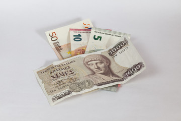 Drachmen und Euro