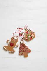 Christmas decorations on a white background