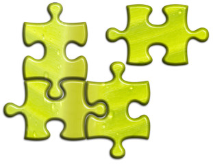 4 pièces de puzzle nature, feuille de bananier 