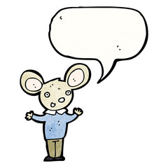 cartoon mouse with speech bubble