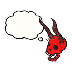 spooky devil skull cartoon