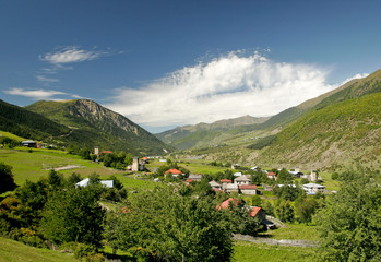 Высокогорная деревня в Сванетии, грузия