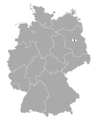Obraz premium Karte von Deutschland mit Fahne von Berlin