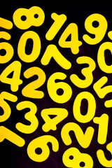 Yellow Numbers on Black