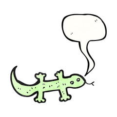 cartoon lizard with speech bubble