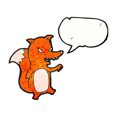 cartoon fox with speech bubble
