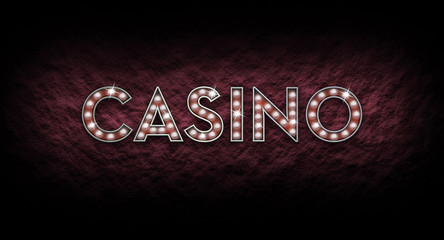 Casino Sign made from shining lights - 86925871