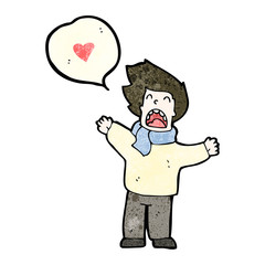 cartoon man delcaring his love