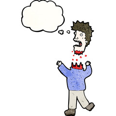 cartoon man with severed head