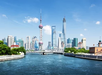 Foto op Plexiglas Shanghai skyline in sunny day, China © Iakov Kalinin