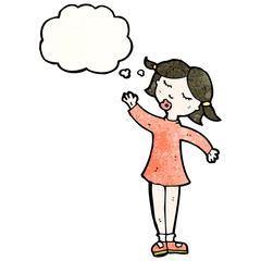 cartoon girl with thought bubble