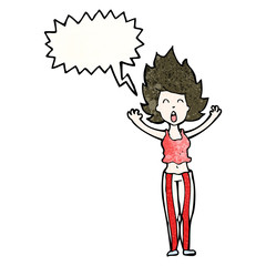 cartoon woman waking from nightmare