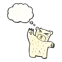 cartoon polar bear with thought bubble