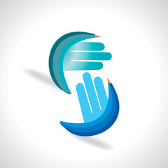 creative hand idea concept vector 