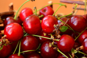 Cherries in basket