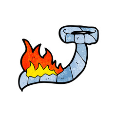 cartoon burning tie