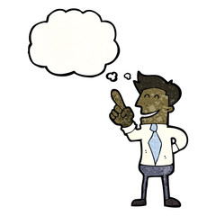 cartoon businessman with thought bubble