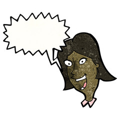 excited woman cartoon
