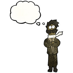 cartoon pilot man wearing flowing scarf