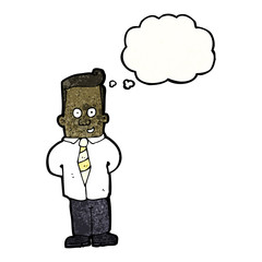 cartoon man with thought bubble
