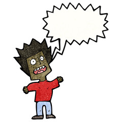 cartoon terrified man