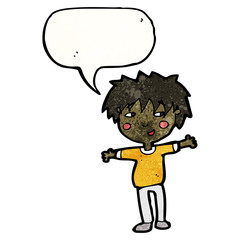 cartoon friendly boy