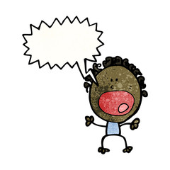 cartoon shouting doodle person