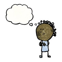 cartoon worried woman