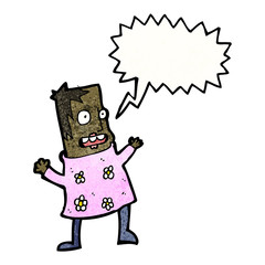 cartoon stressed woman