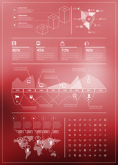Fototapeta premium Flat style vector infographics and design elements for brochures, flyers and websites. Blurred background