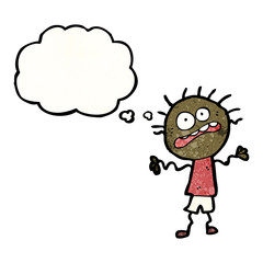 cartoon stressed boy