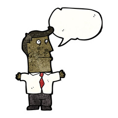 cartoon man with speech bubble