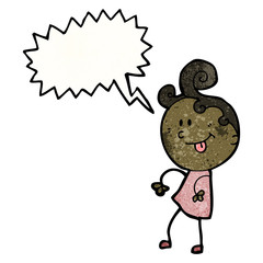 ditsy dancing girl cartoon