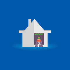 dream home housewarming concept with foot print