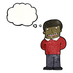 Obraz na płótnie Canvas cartoon man with thought bubble